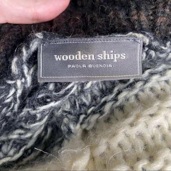 Wooden Ships Anthropologie Mohair Blend Draped Neck Cardigan Sweater - Picture 5 of 6